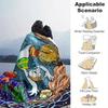 1pc Cartoon Puffer Fish and Donald Duck Design Blanket, Home Decorative Throw Blanket for All Seasons, Living Room, Travel, Camping, Car Bla