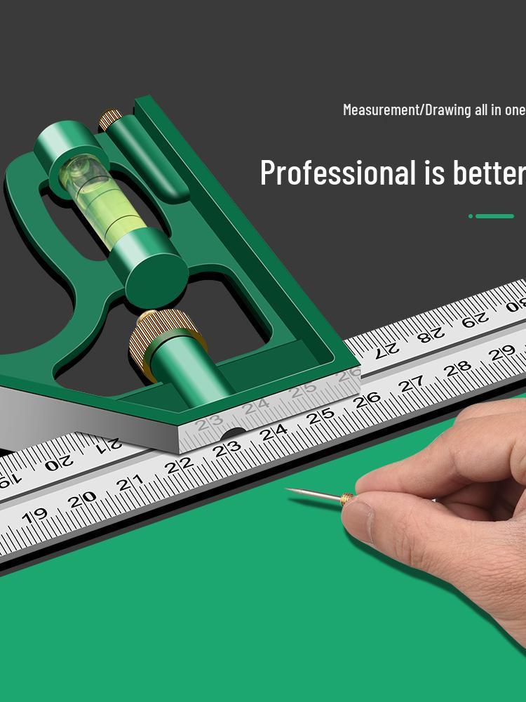Multifunctional Stainless Steel 90° Angle Ruler for Woodworking