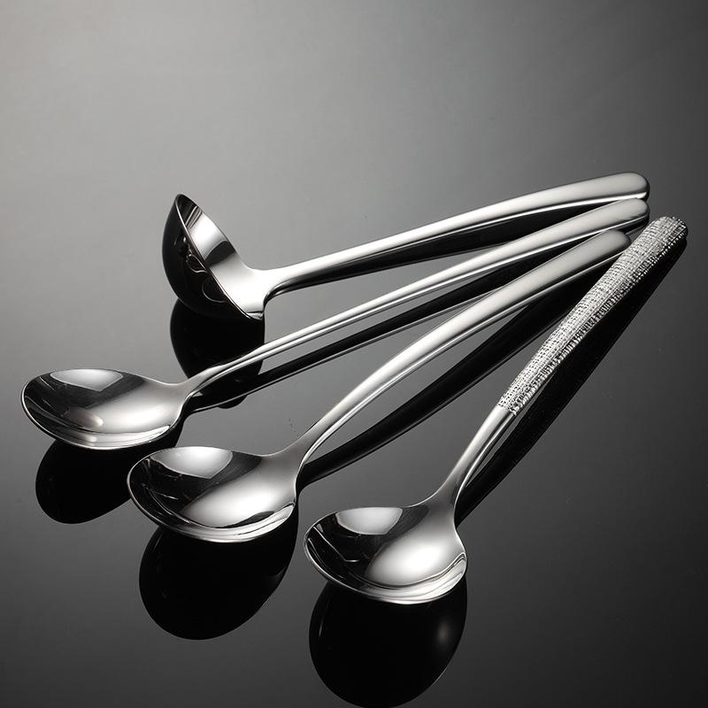 304 Stainless Steel Round Edge Spoon Spoon Large Round Spoon Crack Shaped Large Spoon Household Spoon