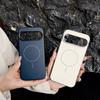 Luxury Matte Leather Texture For Magsafe Magnetic Charge Case For Google Pixel 10 Pro XL Shockproof Metal Lens Ring Phone Cover