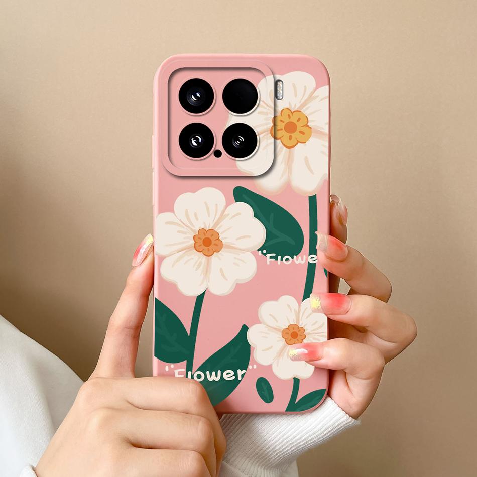 Candy Case For Xiaomi 15 Pro Phone Housing Soft Liquid Silicone Upgrade Full Protection Flowers Back Cover For Xiaomi15 Pro Capa