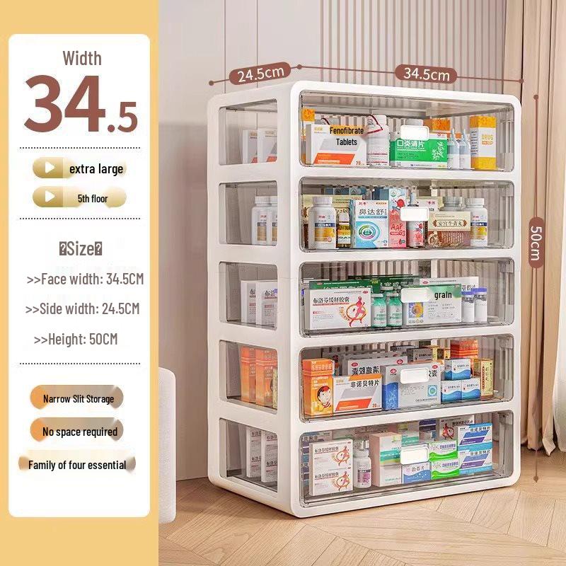 Large Capacity Family Medicine Storage Organizer Drawer Type Cabinet