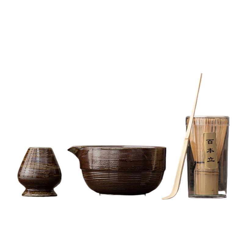 Japanese-style Coarse Pottery Tea Dispenser Ceramic Tea Bowl Matcha Bowl Matcha Spoon Baibenli Kung Fu Tea Ceremony Accessories