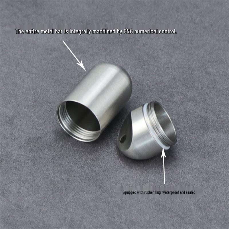 Titanium Alloy Waterproof Portable Pill Bottle - Small Sealed Outdoor Medicine Capsule Box