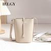 Soft Leather Messenger Bucket Bag Commuter Fashion Bag