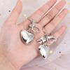 Y2K Big Heart Keychain Silver Color Key Ring For Women Girls Cute Friendship Gift Car Handbag Decoration Handmade Jewelry DIY