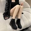 Fashion 2024 New Winter Shoes for Female Side Zip Platform Women's Ankle Boots Wedge Heel Casual Women's Shoes High Heel Ladies Boots