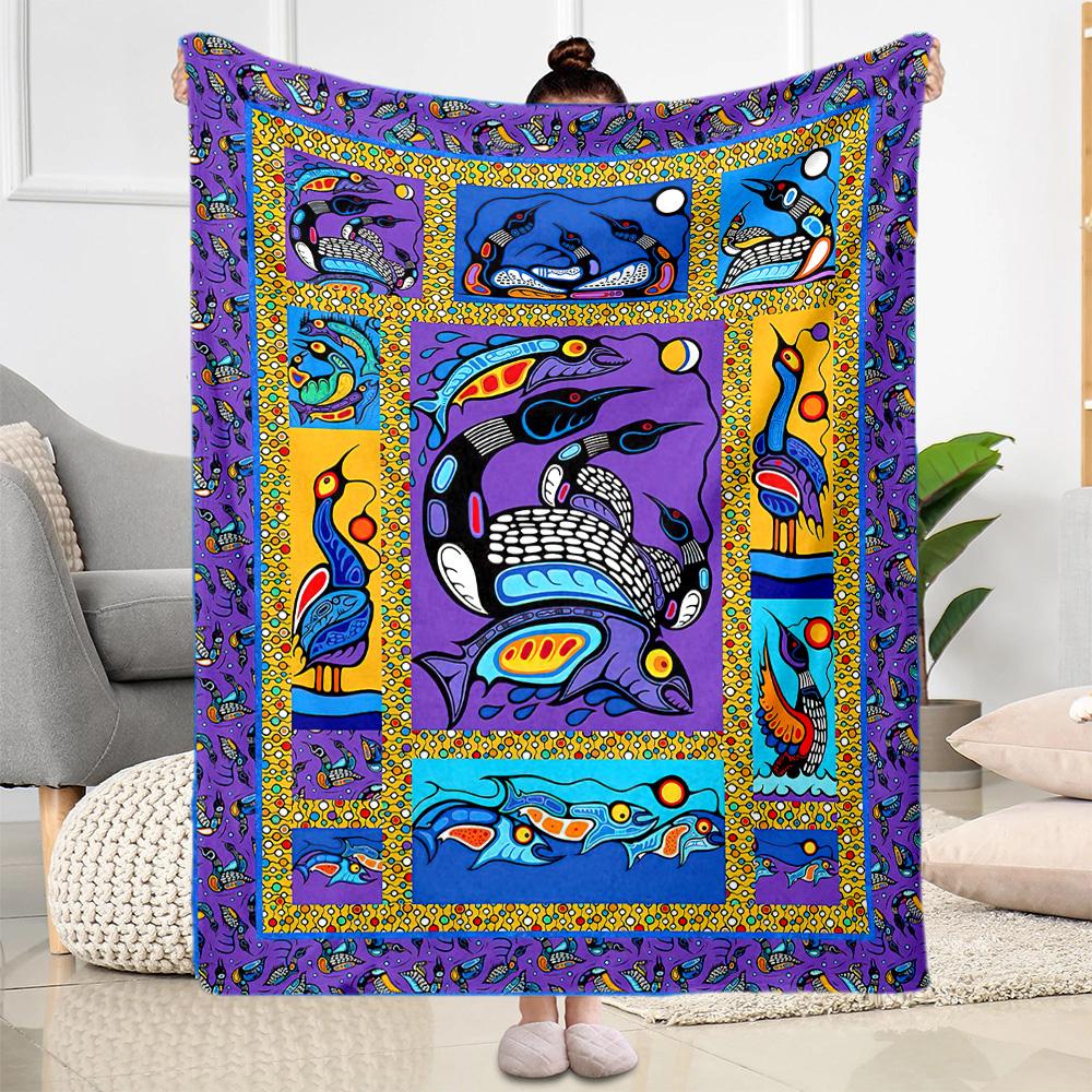 Koi Fish Lake Blanket Warmthful Decor Perfect for Chair Sofa Seaside for All Seasons Digital Print Best Holiday Gift for Friends Family