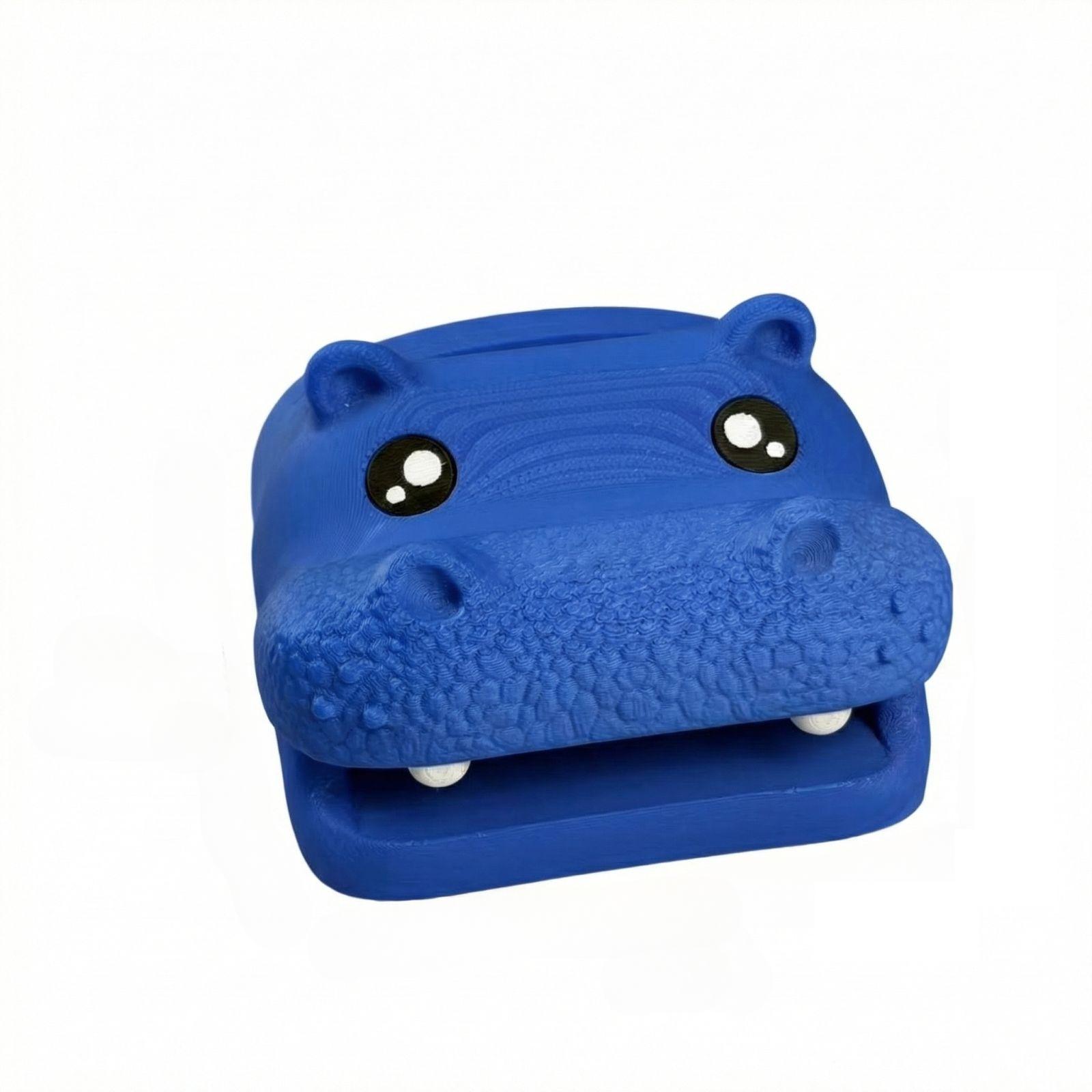 3D Printed Hippo Sticky Note Holder Desk Organizer Cute Animal Design Office Supplies Memo Pad Storage One Size синий