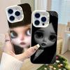 Dark Cute Girl Doll  Phone Case For iPhone 17 Air 16 15 14 11 12 13 Pro Max Plus X XR XS Colored Silver Hard Cover