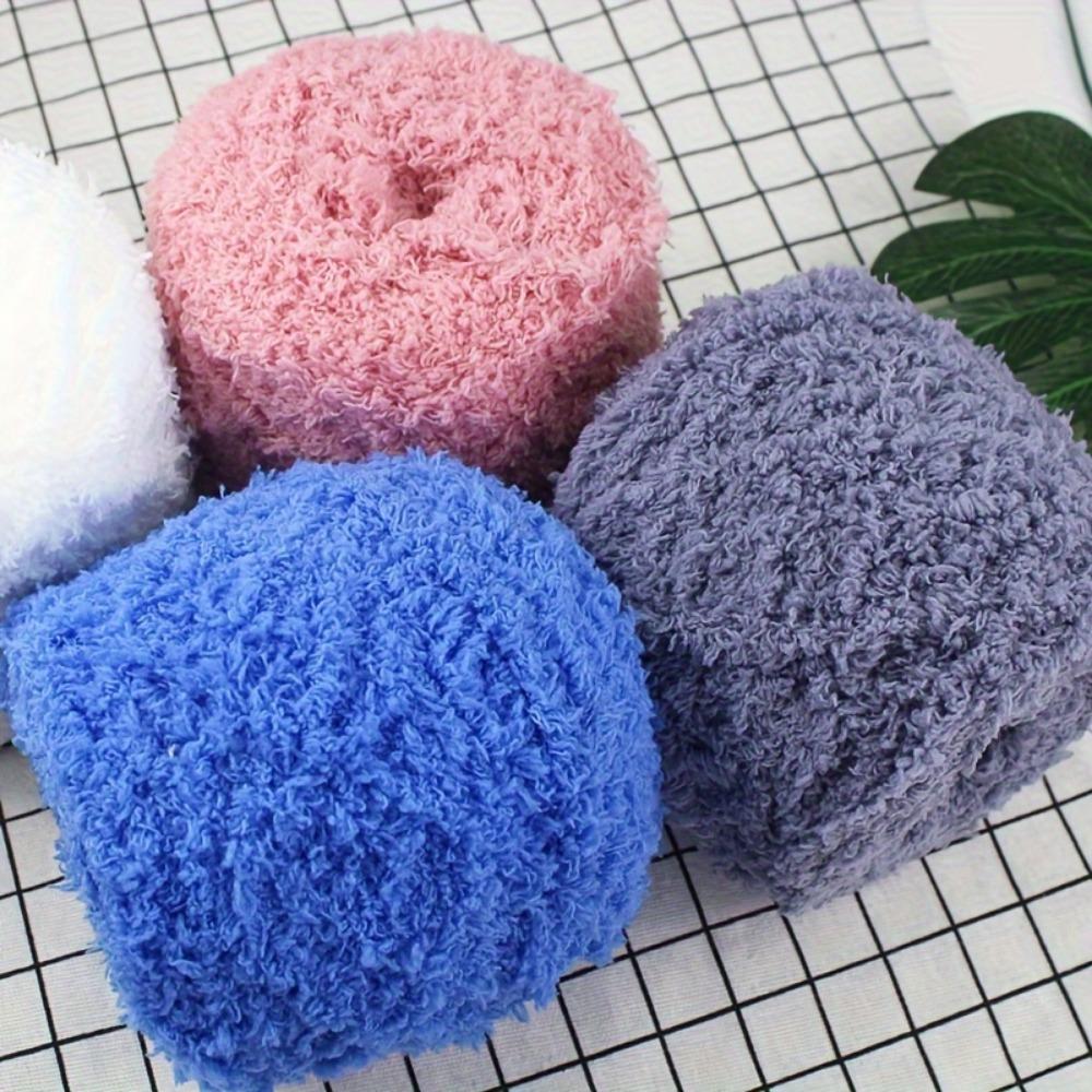 3pcs Soft Polyester Chenille Yarn 100% Pure Thick Cozy for DIY Knitting and Crocheting Ideal for Scarves Sweaters Blankets Light Purple/Yellow/Pink