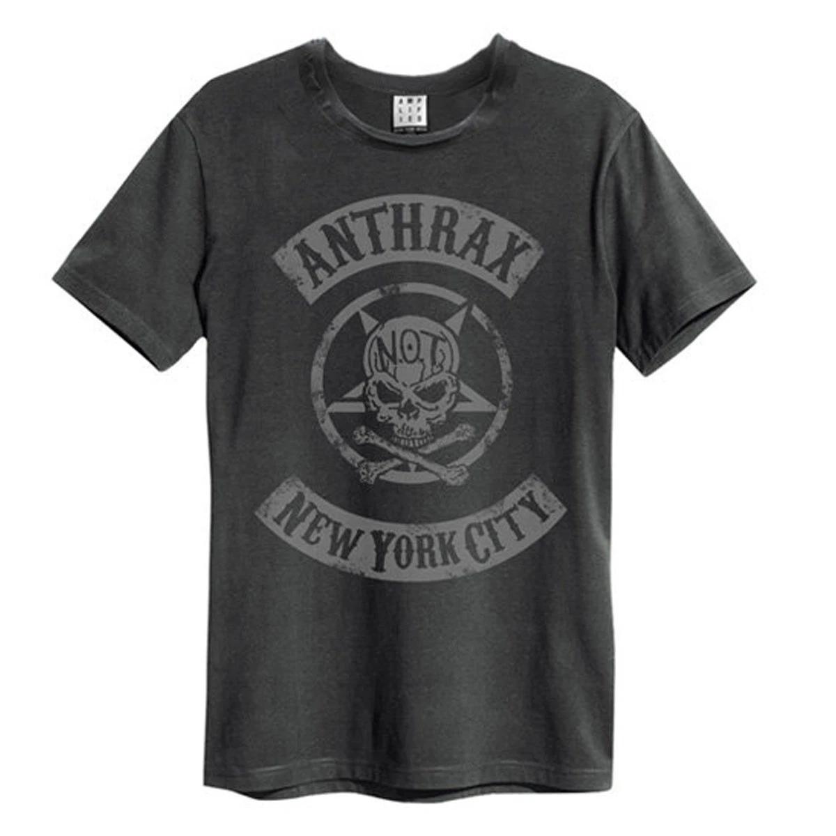 Anthrax New York City Amplified Vintage Charcoal T Shirt L