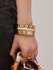 18K Goldplattiertes Geometrisches Zirkonia-Diamant-Armband aus Edelstahl