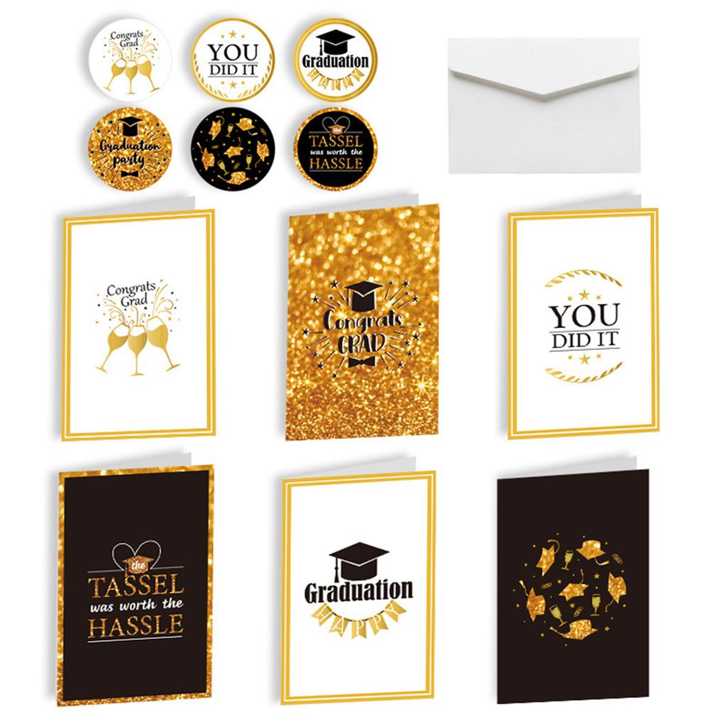 6 Set Graduation Cards 2024 Graduation 2024 Party Supplies Grad Gift Greeting Cards for College & High School Grad