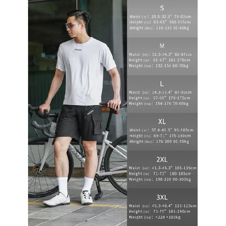 WOSAWE Summer Men Downhill Shorts with Inner Sponge Pad Casual MTB Bicycle Shorts Quick-drying MTB Bike Short Cycling Shorts
