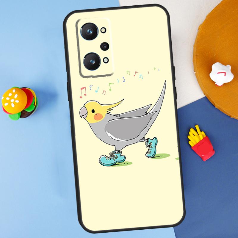 Chubby Cockatiel Parrot Bird For Realme 14 13 12 10 11 Pro Plus GT 6 6T 5 GT7 Pro C55 C51 C21Y C25S C67 C75 C53 C61 Case