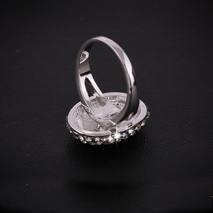 Fashion Rhinestone Engagement Wedding Rings for Women Valentine’s Day Anniversary Gift