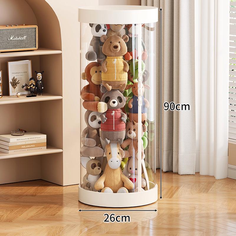Large Capacity Transparent Toy Storage Bucket for Dolls and Plush Toys