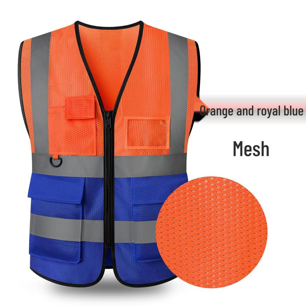 LIKA Reflective Multi-Pocket Safety Vest for Traffic, Construction, Sanitation, and Gardening