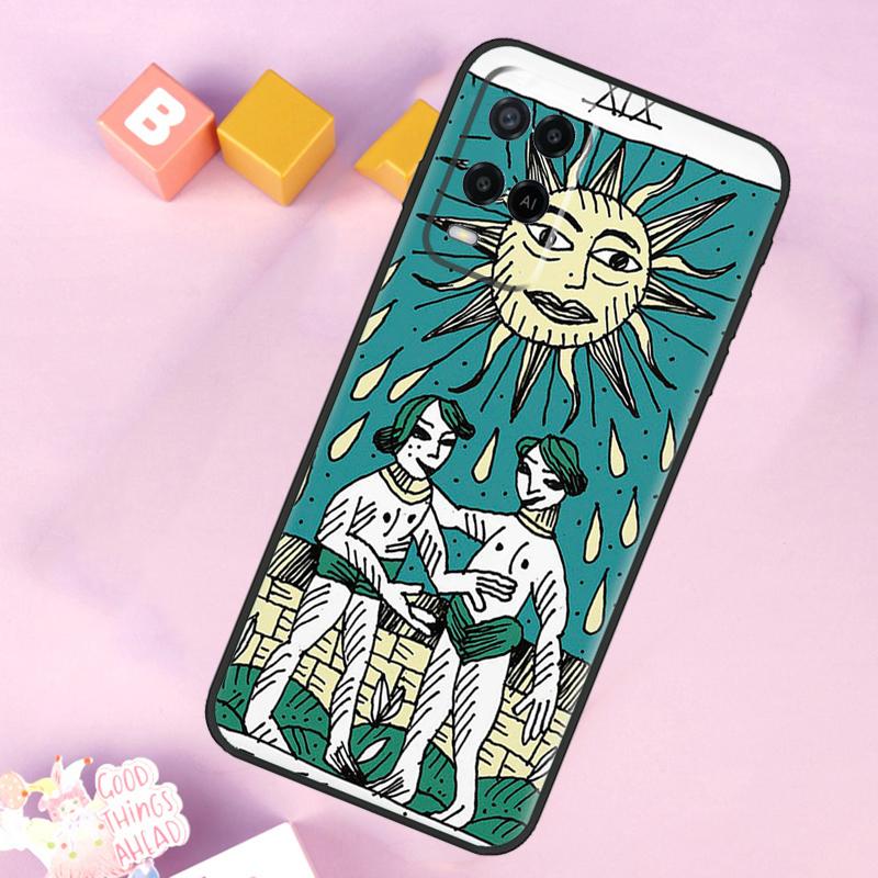 The SUN Tarot card Case For Oppo A98 A78 A18 A38 A58 A74 A94 A54 A15 A17 A57 A6 A5 Pro A16 A76 A96 A40 A60 A80