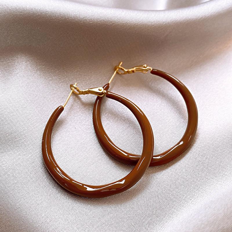 Maillard Retro Coffee Earrings Vintage Hong Kong Luxury Studs Chic Versatile Accessories for Women