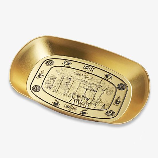 Outdoor Camping Fruit Plate Heavy Duty Vintage Tinplate Fruit Dish Multi-purpose Treats Candies Desserts Snacks Serving Tray