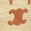 Celine Triomphe Classic Woven Natural Tree Fiber Calfskin Beach Tote Shopping Bag Shoulder Handbag Medium Women Tote 192622EFA-04LU