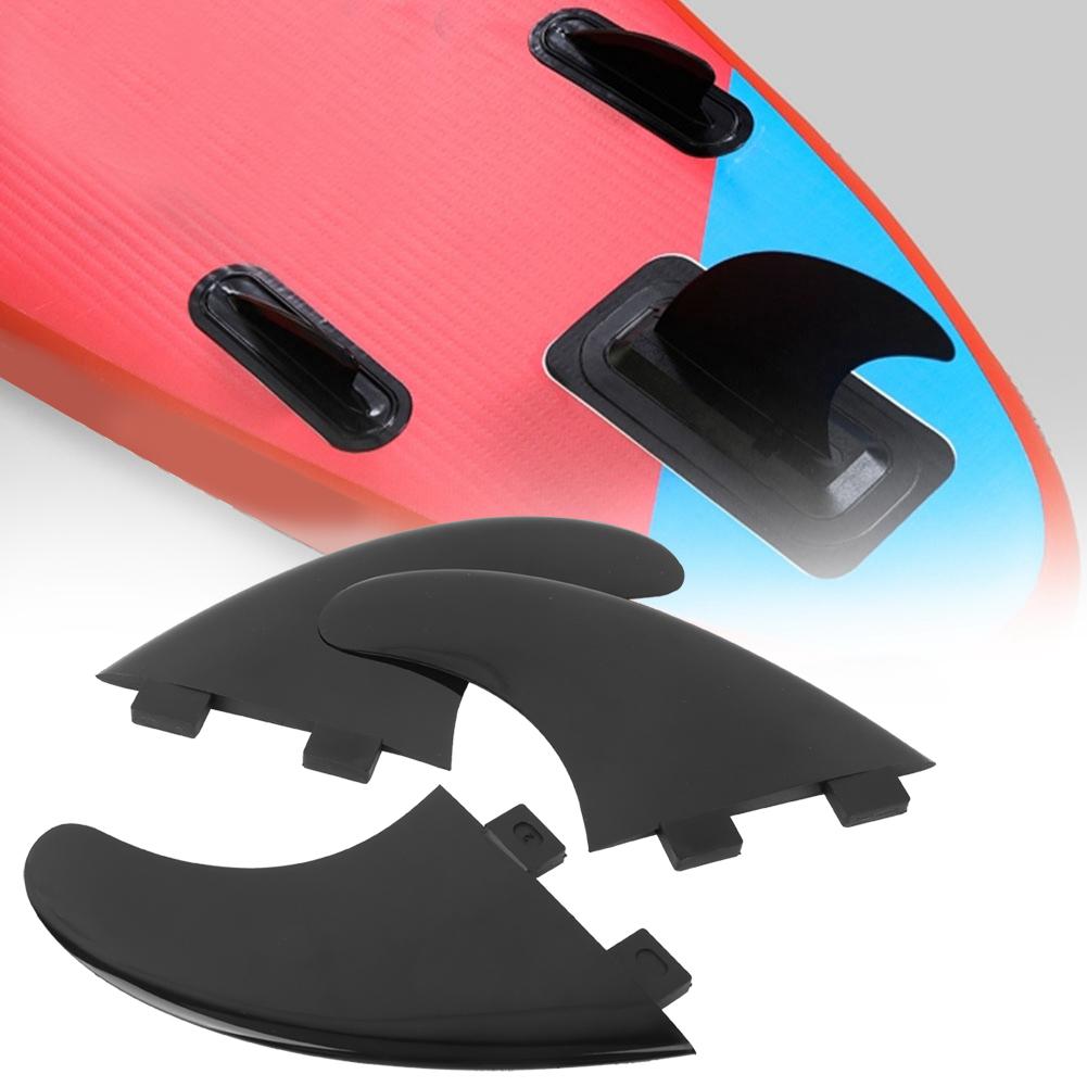 3Pcs Nylon Fins Set Right Middle Left for Surfboard Paddle Board Accessories BlackSurfboard Fin
