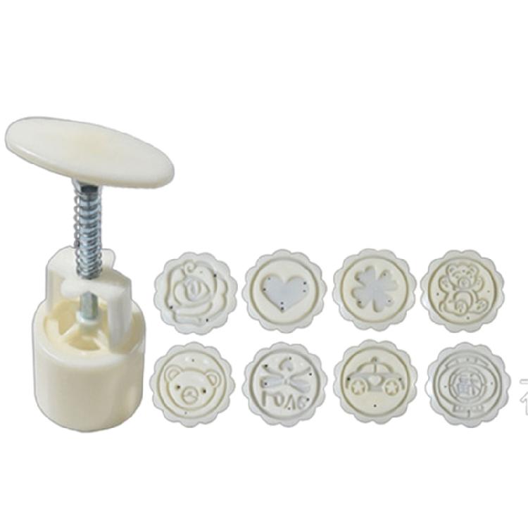 Various Shape Mooncake Mold DIY Hand Pressure Fondant Mooncake Mould with Stamps