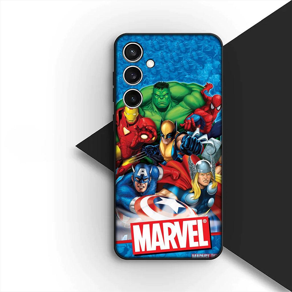 Phone Cover for Samsung Galaxy S25 S24 S23 FE Ultra Plus S7 Edge S25+ S23+ A56 5G Casing Soft Case Captain America Shield Marvel