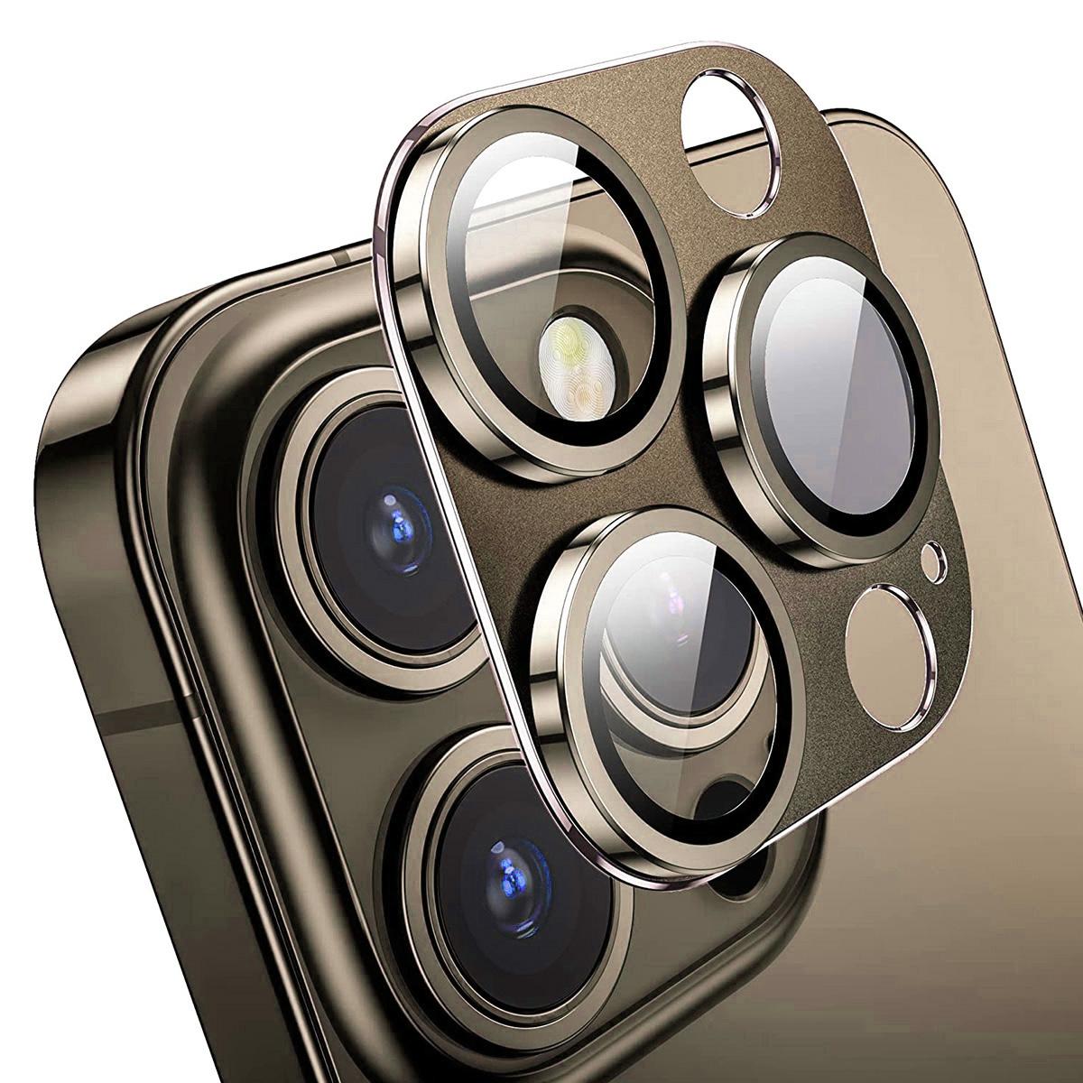 

ENKAY HAT PRINCE For iPhone 16 Pro/16 Pro Max Camera Lens Protector Aluminum Alloy+Tempered Glass Brown