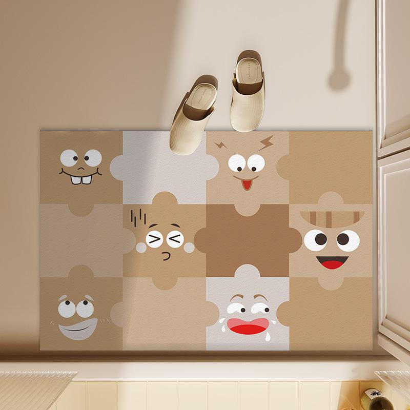 

Puzzle Piece Design Carpet Cartoon Rug Colorful Block Mat Kids Friendly for Entryway Home Decoration Floor Mat Door Welcome Ma 40cmx60cm