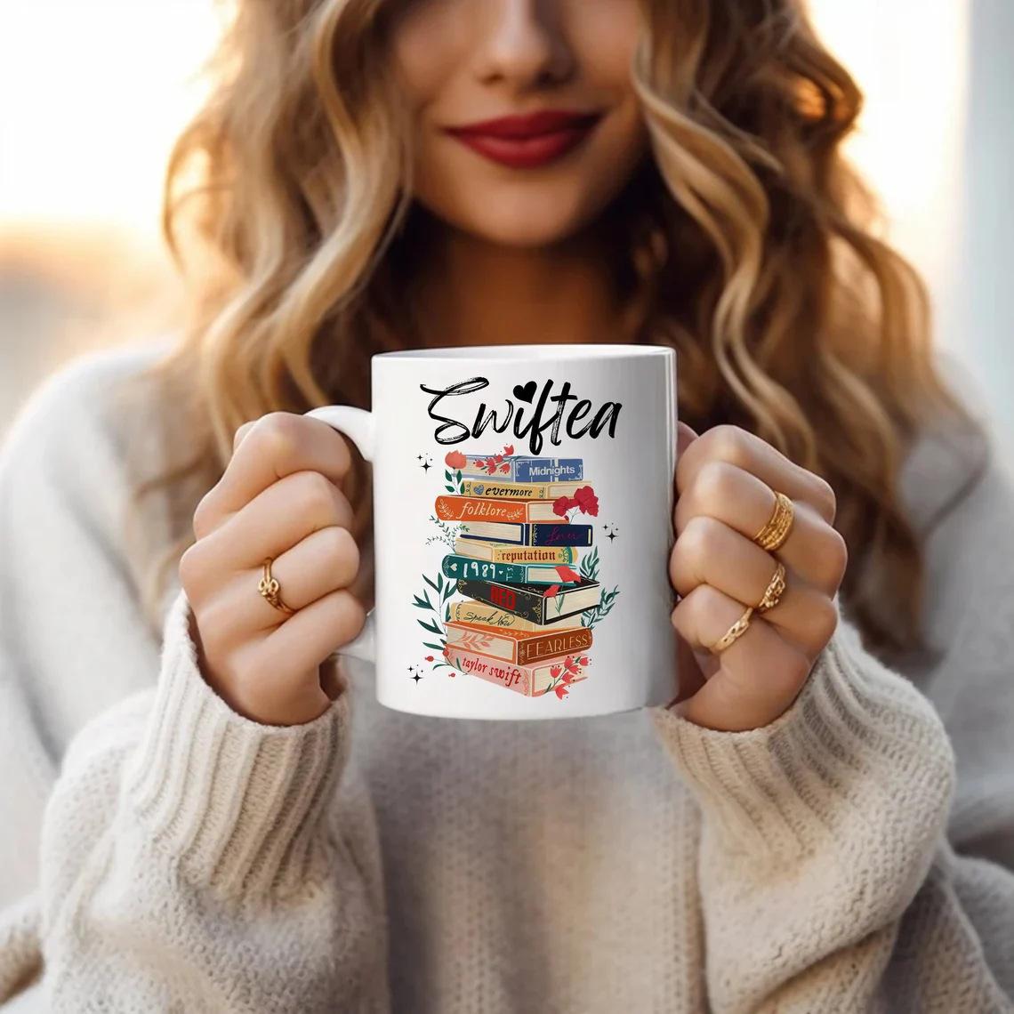 

Тейлор Свифт Керамическая кофейная кружка Чашка для воды Swiftea Кошка Книга Кошка Swiftie 301-400ml