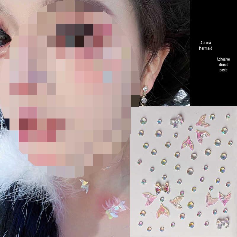 Children's Glitter Makeup Set: Eyeshadow, Face Stickers, Fairy Rhinestones for Dress-Up & Kindergarten Fun