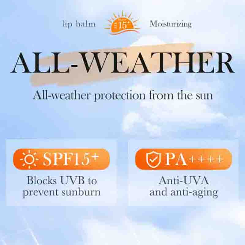 SADOER Spf 15+ Protezione Solare Labbra Bloccante Solare Balsamo Labbra Idratante Attenua le Linee delle Labbra Nutriente Idratante Rossetto per Labbra Cura della Pelle