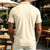 Men's Casual Lightweight Breathable Short Sleeve Polo Shirt with Classic Collar and Button Placket Suitable for Everyday Wear