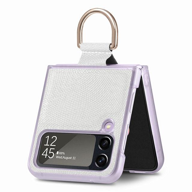 Custodia alla Moda Sottile e Opaca per Samsung Galaxy Z Flip4 Flip 4 5g Flip3 Flip 3 Copertura con Anello da Dito per Custodie Samsung Flip4