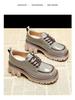 Women's Chunky Heel Oxford Loafers - British Style, Colorblock, Height-Increasing Platform for Winter Fashion