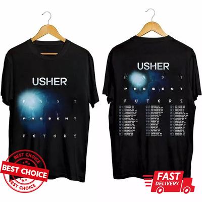 Usher Tour Past Present Future 2024 Concert T-Shirt S-3XL Q6343