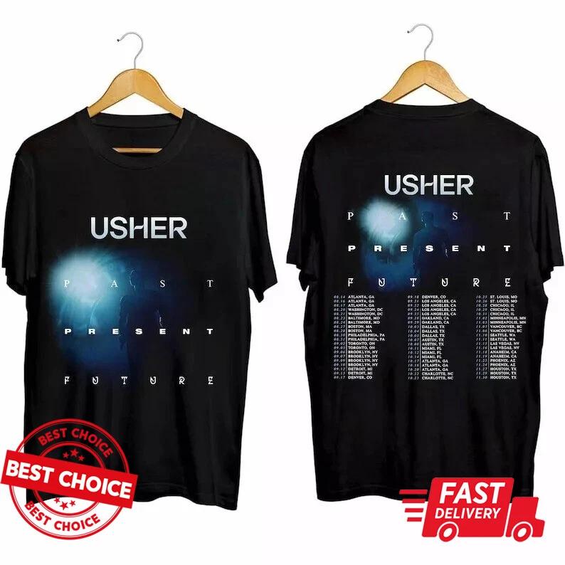 Usher Tour Past Present Future 2024 Concert T-Shirt S-3XL Q6343 S