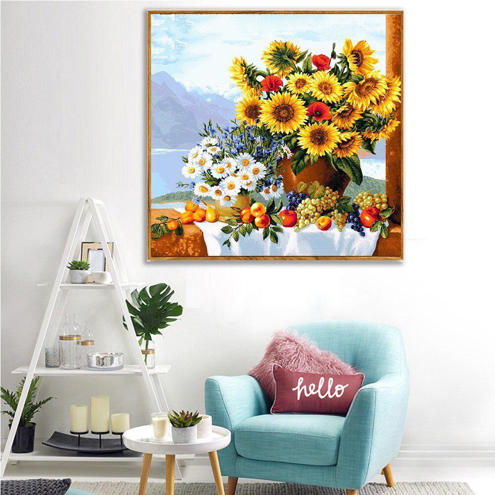 5D Full Round Diamond Painting Sunflower Embroidery Sale Diamond Mosaic Picture
