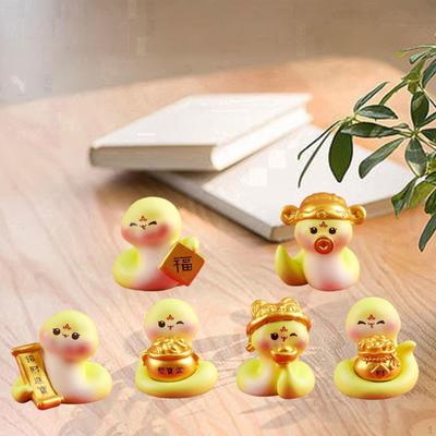 6 Pieces Miniature Snake Figurines Chinese Animal Statues Desktop Ornaments Small Sculptures for