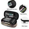 Pencil Case 300D Polyester Large Capacity Zip Around Closure with Main Compartment Mesh Pocket and Pen Slots for Everyday Study