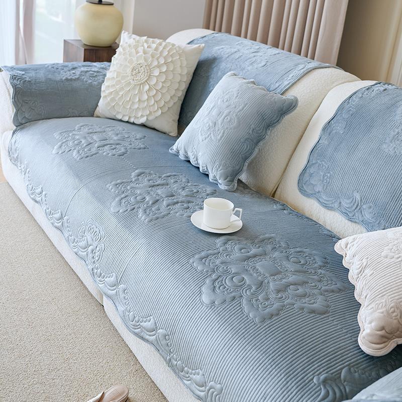 

EIFLOY-Европейские чехлы из бархата класса люкс, на 1, 2, 3 места, стеганые, плотные, однотонные, подушки для дивана, нескользящие, чехлы для кресел и диванов 90x90