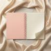 21×14.2cm (8.27×5.59in) Pink Desktop Coil Notebook - Vertical Calendar-Style Standable Design, Lined Thick Paper Inner Pages