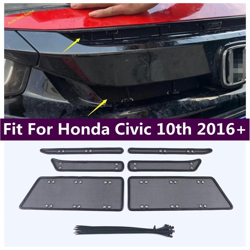 Metal Front Grille ect Net Screening ert Mesh Decoration Protector Cover Trim Fit For Honda Civic 10th 2016 -