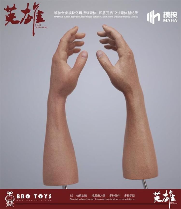 Toy Hobby [TOYBARJAPAN] 1/6 Scale Figure Accessories / MAHA Studio MH2202A Asian Yellow Skin Male Body Arms