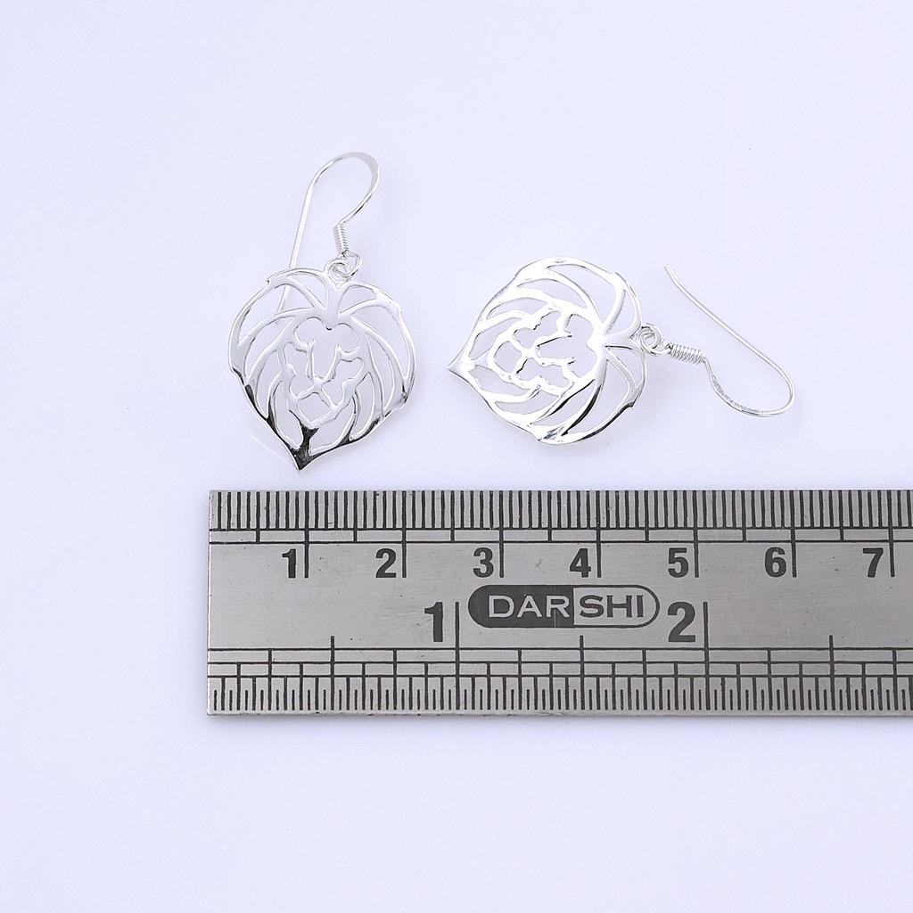 Cercei din argint cu față de leu, bijuterii din argint 925, lucrate manual, bijuterii cu animale