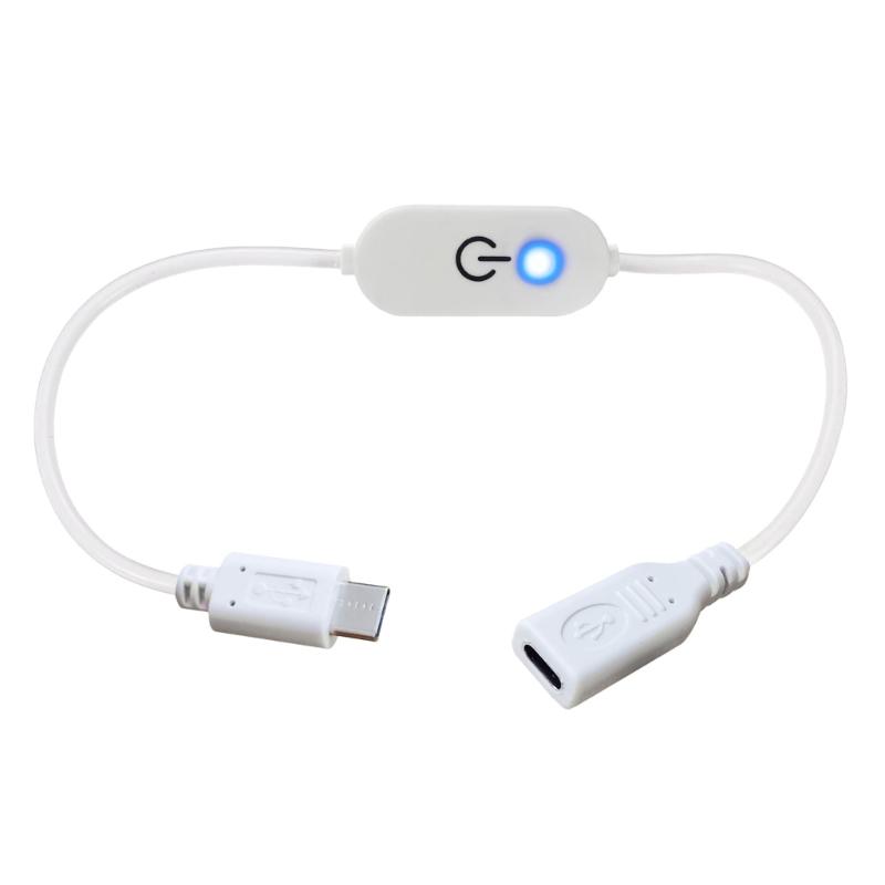 

Type C Touch Male to Female Dimmer Switches Controller with Blue Indicator Light for LED Strips Lights and Lamps белый