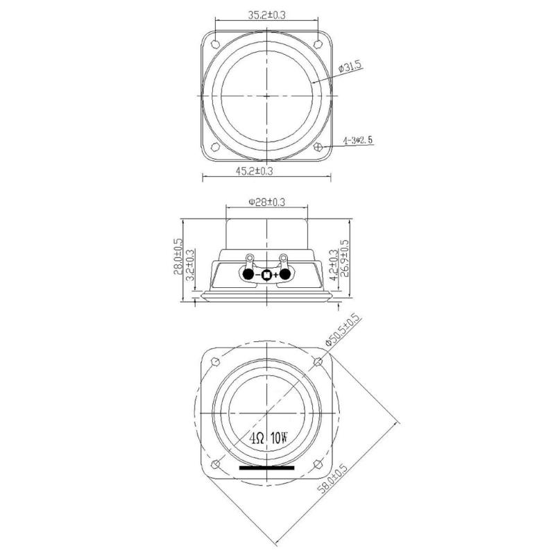 Portable 45mm Inner Magnetic Speaker, 10W Full Ranges Loudspeakers Suitable for DIY Projects for Home Theater Use